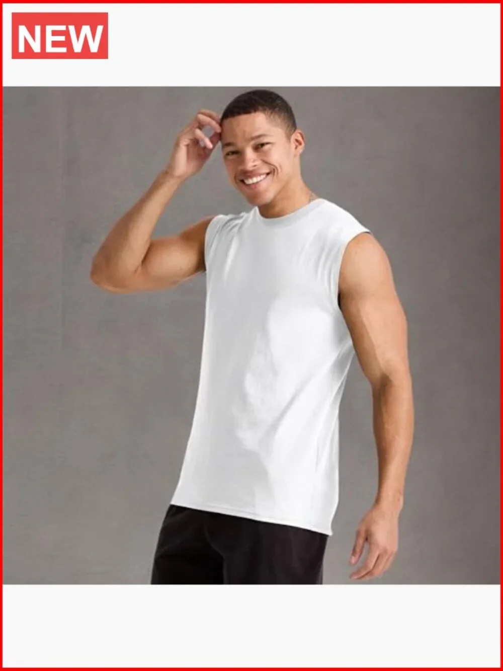 Men's Midweight Cotton Muscle Tank T-Shirt 3-Pack